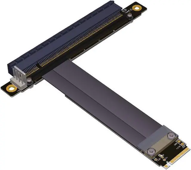 Alt view image 4 of 7 - ADT-Link PCI-E 3.0 Riser Card 32G/BPS M.2 NGFF NVMe to PCIe X16 Extension Cable SATA Power Cable Support M.2 PCIE X4 Full Speed Channel for BTC Mining M2 2230 2242 2260 2280 (F43SF 15CM)