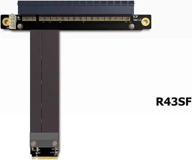 Alt view image 5 of 6 - ADT-Link PCI-E 3.0 Riser Card 32G/BPS M.2 NGFF NVMe to PCIe X16 Extension Cable SATA Power Cable Support M.2 PCIE X4 Full Speed Channel for BTC Mining M2 2230 2242 2260 2280 (R43SL 50CM)
