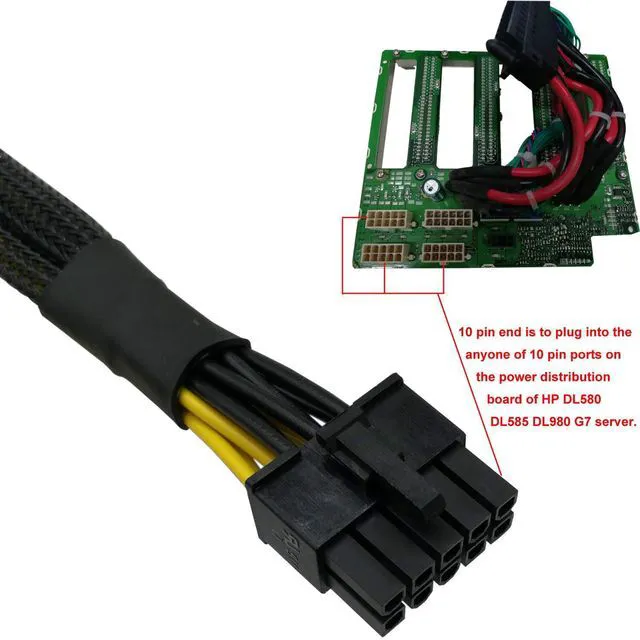 Alt view image 2 of 6 - GPU Power Cable for HP DL580 DL585 DL980 G7 Server, 10 Pin to Dual PCI-E 8 Pin(6+2) Power Adapter Splitter 25-in(63.5cm)