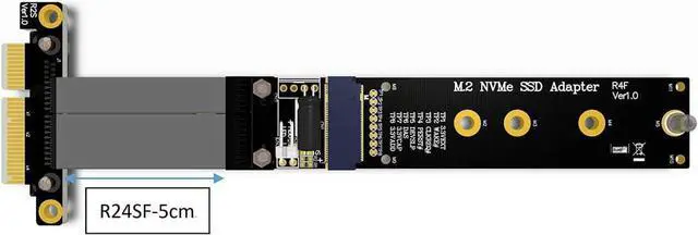 Alt view image 5 of 5 - ADT-Link R44SF / R24SF M.2 NVMe SSD Extension Cable Solid State Drive Riser Card Support M2 to PCI Express 3.0 X4 PCIE Full Speed 35G/BPS(R24SF 10CM)
