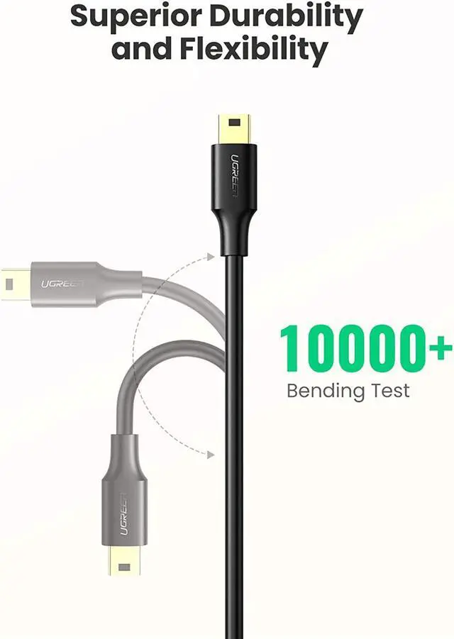 Alt view image 7 of 7 - UGREEN Mini USB Cable, A-Male to Mini-B Cord USB 2.0 Charger Cable Compatible with GoPro Hero 3+, PS3 Controller, Digital Camera, Dash Cam, MP3 Player, GPS Receiver, Garmin Nuvi GPS, SatNav, PDA 3FT