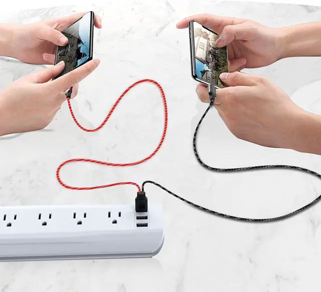 Alt view image 7 of 7 - Multi 2 in 1 USB Universal iPhone Charging Cable, 1.2M/3Ft Portable Nylon Braided Phone Charger Cord Type C/Lightning Connector Adapter for Android/Apple/Samsung/LG/Pixel/Huawei/XiaoMi/Tablets