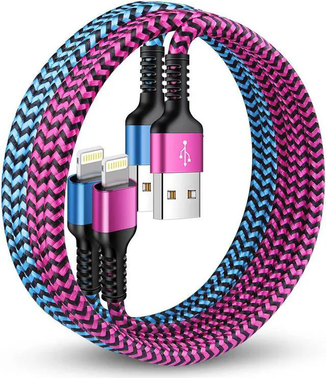 Main image of iPhone Charger Cable [2pack/3ft]  Lightning Cord for iPhone 14 Pro Max 13 12 Pro/11/XS/XR/X/8 Plus/7 iPad mini iPad Air USB-A Braided Rapid Charge Core Recharger Power Cargador Data Line