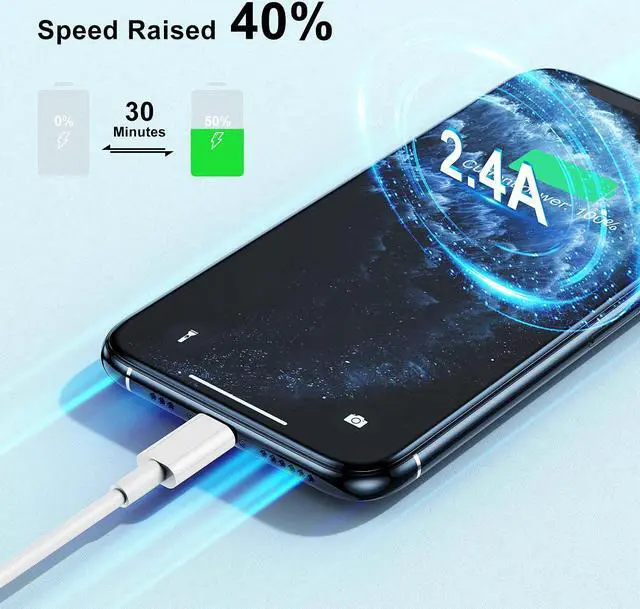 Alt view image 2 of 7 - 3ft iPhone Charger [  Certified ]  Charging Cord 3 Feet Original Lightning to USB Cable 3 Foot iPhone Charging Cable for iPhone 14 Pro Max/14/13 Pro/13/12 Mini/11/XS/XR/8/7/6S/5/SE iPad