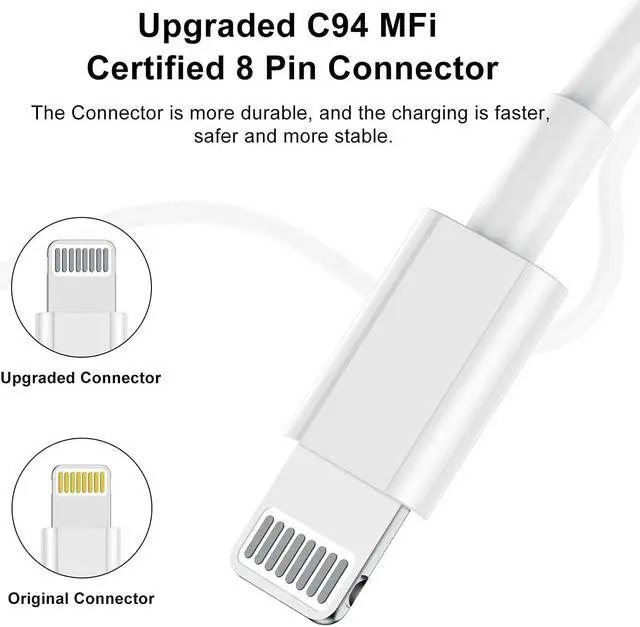 Alt view image 4 of 7 - 3ft iPhone Charger [  Certified ]  Charging Cord 3 Feet Original Lightning to USB Cable 3 Foot iPhone Charging Cable for iPhone 14 Pro Max/14/13 Pro/13/12 Mini/11/XS/XR/8/7/6S/5/SE iPad