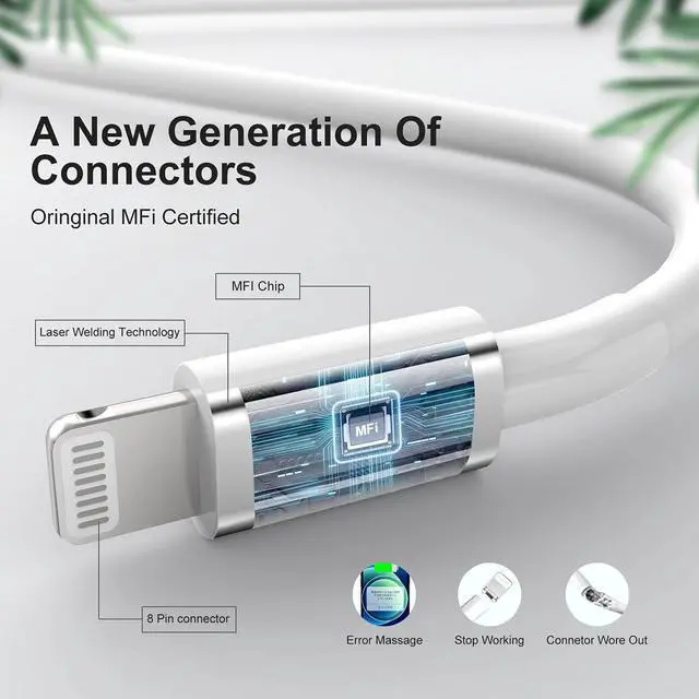 Alt view image 2 of 7 - [ MFi Certified] iPhone 14 13 12 11 Fast Charger Cable 10ft Long USB C to Lightning Cable Type C Charging Cord Wire for  iPhone 14/14 Pro Max/13 Pro/13/12 Pro/12 Mini/11 Pro/X/XS/XR/8 /iPad