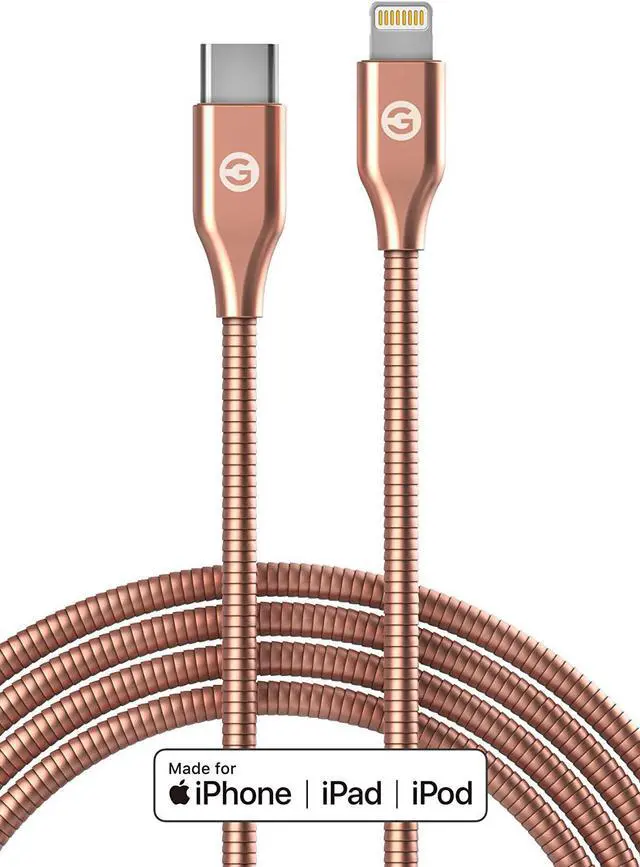 Alt view image 5 of 6 - GALVANOX (2 Pack) Pet Proof iPhone Charger - Braided Metal Lightning to USB-C Charging Cables [Apple MFi Certified] Ultra Durable ChewProof Cord (4 Ft.) Compatible with iPhone and iPad