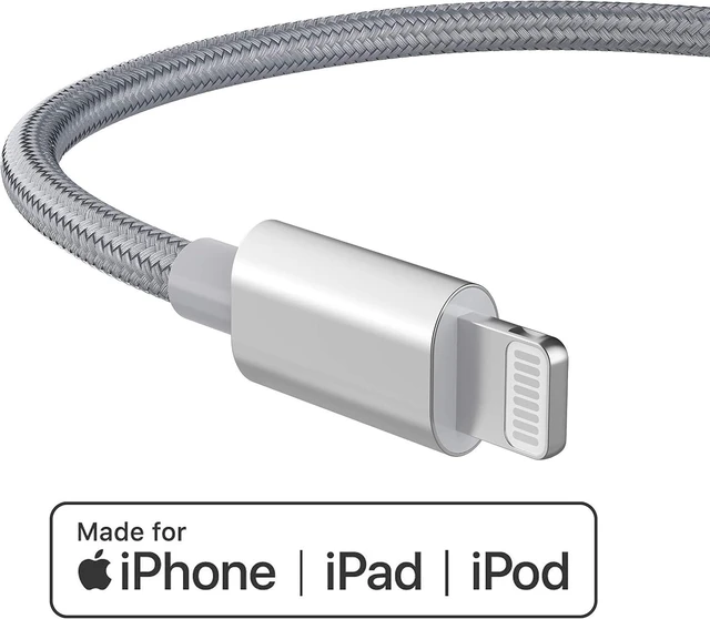 Alt view image 3 of 5 - MFi Certified USB C to Lightning Cable 4 FT Charger/Sync for iPhone X/XS/XR/XS Max / 8/8 Plus (for Use with Type C Chargers) 4FT (Silver)