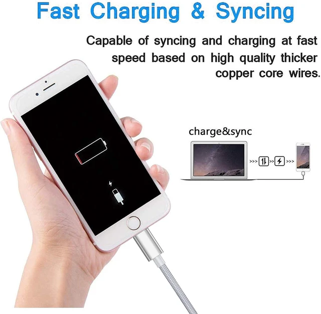 Alt view image 5 of 5 - MFi Certified USB C to Lightning Cable 4 FT Charger/Sync for iPhone X/XS/XR/XS Max / 8/8 Plus (for Use with Type C Chargers) 4FT (Silver)