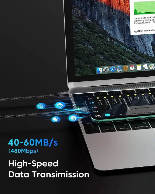 Alt view image 3 of 7 - KUULAA 3Pack Magnetic Charging Cable USB C,3A Fast Charging/Data Transmission with 3 in 1 Charging Tips Nylon-Braided Phone Cable Compatible for iProduct/Type C/Micro Device(3.3ft/6.6ft/6.6ft)