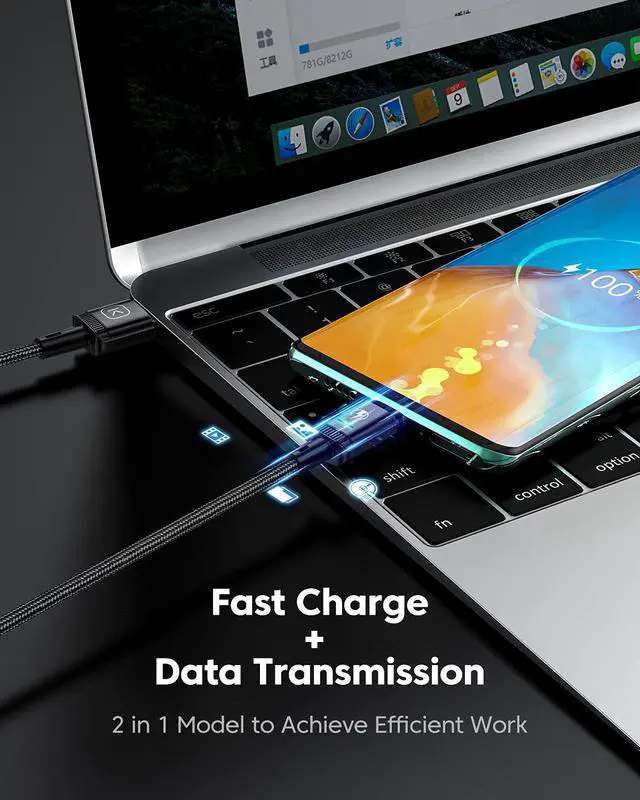 Alt view image 5 of 7 - KUULAA 3Pack Magnetic Charging Cable USB C,3A Fast Charging/Data Transmission with 3 in 1 Charging Tips Nylon-Braided Phone Cable Compatible for iProduct/Type C/Micro Device(3.3ft/6.6ft/6.6ft)