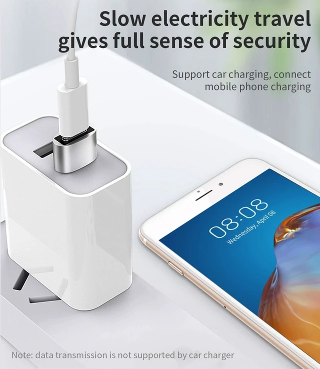Alt view image 3 of 7 - 3Pack USB to USB C Adapter USB-A to USB-C Adapter USBC Type-c Female Thunderbolt 2 3 USBA Male Power Charger Connector for iPhone 12 11 mini pro max Airpods Ipad air Galaxy Pixel