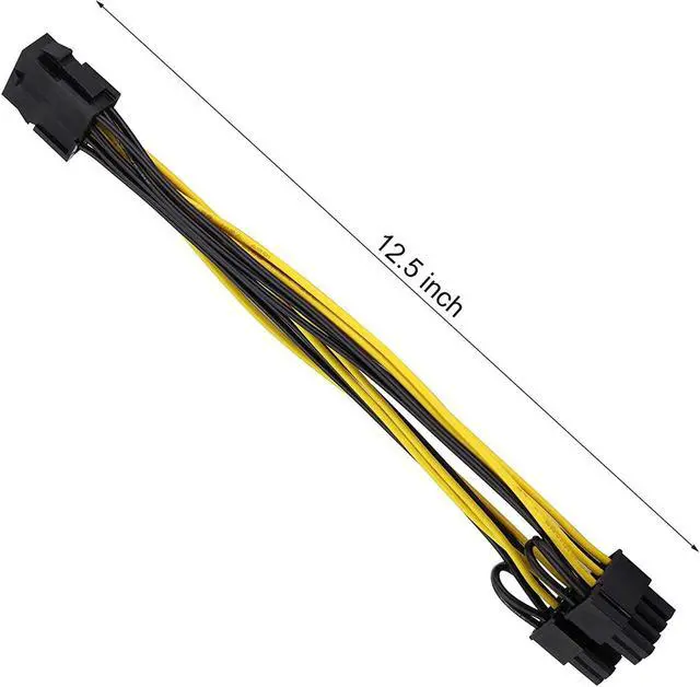 Alt view image 5 of 6 - PCIe 8 Pin Female to Dual 8 Pin (6+2) Male PCI Express Adapter Power Cable PCIE Splitter Cable 12.5 Inches (1 Pack)