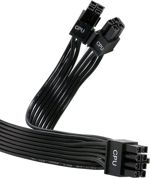 Alt view image 4 of 5 - PSU CPU Male to Dual EPS 8 (4+4) Pin Male CPU Power Cable for Seasonic Focus Prime ASUS ROG Thor Strix Modular Power Supply (70cm+15cm) CF-82844