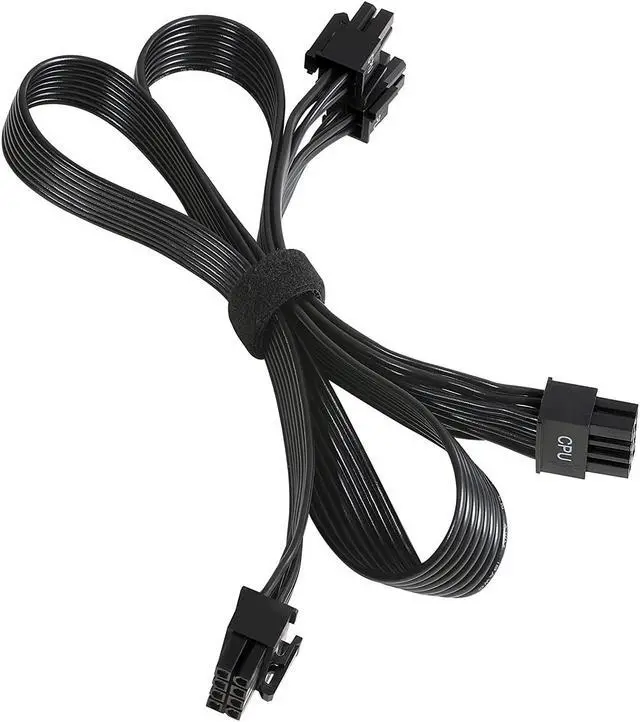 Alt view image 3 of 5 - PSU CPU Male to Dual EPS 8 (4+4) Pin Male CPU Power Cable for Seasonic Focus Prime ASUS ROG Thor Strix Modular Power Supply (70cm+15cm) CF-82844