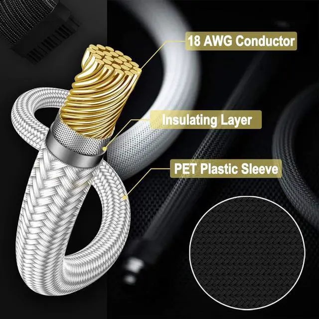 Alt view image 3 of 7 - [Upgraded] White PSU Extension Cable Kit with Cable Combs 11 45 inch Length Extension Power Supply Cable Kit 24-pin 8-pin 6-pin for ATX Power Supply