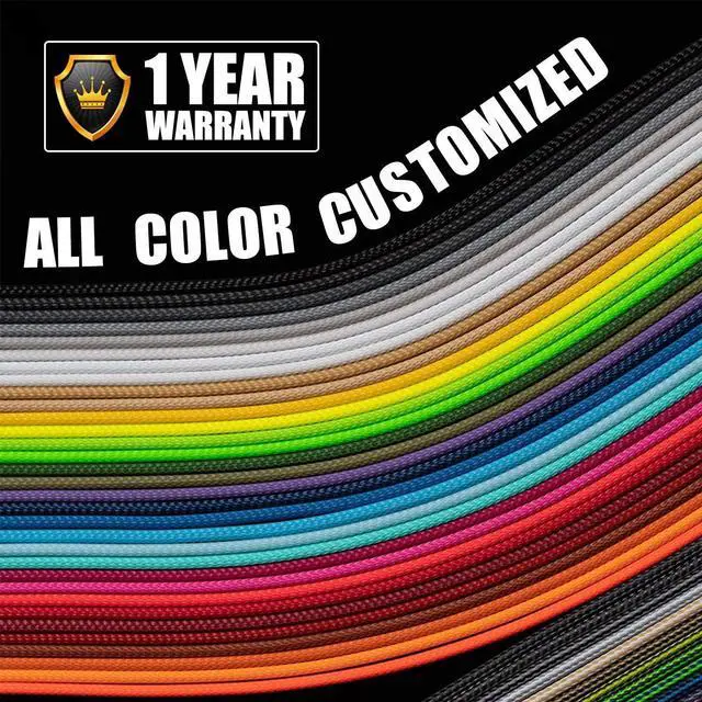 Alt view image 6 of 7 - [Upgraded] White PSU Extension Cable Kit with Cable Combs 11 45 inch Length Extension Power Supply Cable Kit 24-pin 8-pin 6-pin for ATX Power Supply