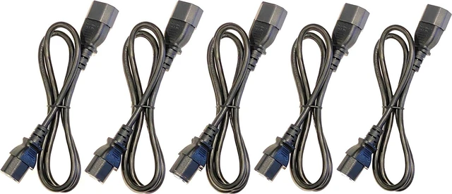 Alt view image 2 of 3 - (10) 3 Foot IEC 320 NEMA C13 C14 10A 18AWG AC Power Cord Cables PDU to CPU