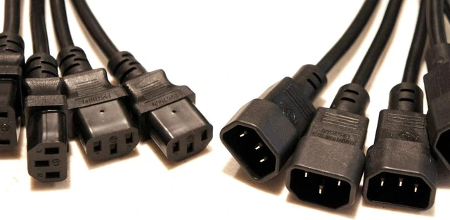 Alt view image 3 of 3 - (10) 3 Foot IEC 320 NEMA C13 C14 10A 18AWG AC Power Cord Cables PDU to CPU