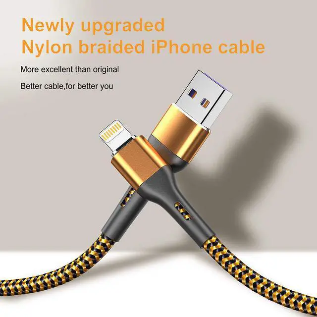 Alt view image 6 of 7 - Durcord iPhone Charger 6FT/6/3/1.5, Lightning Cable Fast Charging Cable Nylon Braided Cord Compatible with iPhone 14/13/12/11 Pro Max/XS MAX/XR/XS/X/8/7/Plus/6S/6/SE/5S/iPad