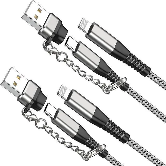 Main image of MFI Certified 2Pack iPhone 14/13 Fast Charger USB Type C to Lightning Cable 6ft Long Charging Cord for iPhone 14/13/12 Pro Max/Mini/X/Xs/Xr and USB C Female to USB A Male Adapter with Keychain
