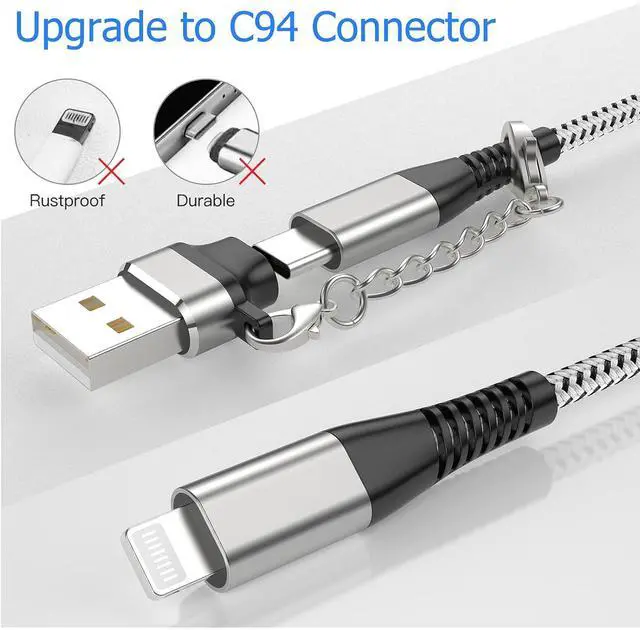 Alt view image 5 of 7 - MFI Certified 2Pack iPhone 14/13 Fast Charger USB Type C to Lightning Cable 6ft Long Charging Cord for iPhone 14/13/12 Pro Max/Mini/X/Xs/Xr and USB C Female to USB A Male Adapter with Keychain