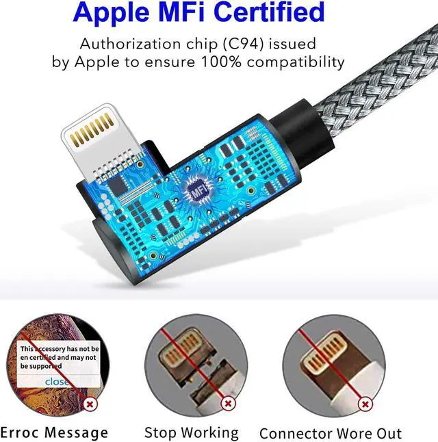 Alt view image 2 of 7 - USB C to Lightning Cable 6FT iPhone Fast Charger Cable USB-C Power Delivery Charging Cord for iPhone 13/12/12 PRO Max/12 Mini/11/11PRO/XS/Max/XR/X/8/8Plus/iPad(Gray)