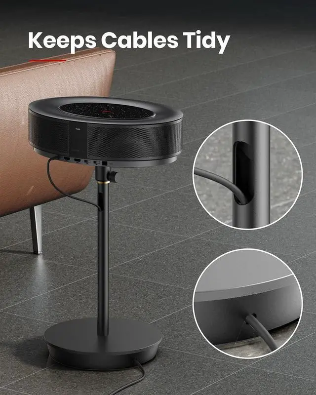 Alt view image 3 of 6 - Projector Lightweight and Adjustable 3-ft Floor Stand, Fits Projectors, Including Capsule Series, Cosmos Series, Mars Series, Solar Series, Apollo, Universal Mount, Cable Storage