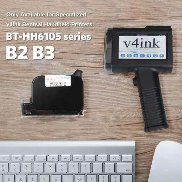 Alt view image 3 of 6 - v4ink BT-2580P Original Solvent Fast Dry Black Ink Cartridge Replacement Compatible for BENTSAI Handheld Inkjet Printer BT-HH6105B2, BT-HH6105B3, B10
