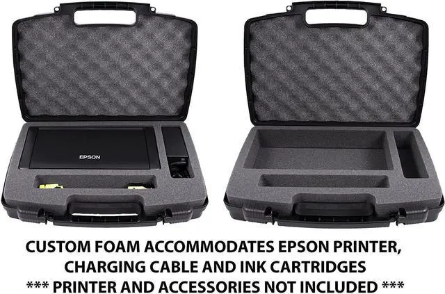 Alt view image 4 of 7 - CASEMATIX Travel Case Compatible with Epson WF-100 and WF-110 Wireless Mobile Printer, Ink Cartridges, Power Adapter, Cables