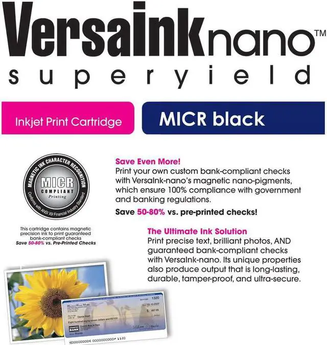 Alt view image 4 of 7 - VersaCheck 67 MICR Ink Check Printer Conversion Kit, MICR Black