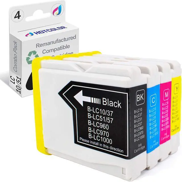 Main image of HOTCOLOR LC51 Ink Compatible with Brother Ink Cartridges LC51 for Brother MFC 240C 465cn MFC 5460CN Ink(1BK/1M/1C/1Y,4Pack)