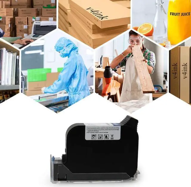 Alt view image 5 of 6 - v4ink BT-2580P Original Solvent Fast Dry Black Ink Cartridge Replacement Compatible for BENTSAI Handheld Inkjet Printer BT-HH6105B2, BT-HH6105B3, B10