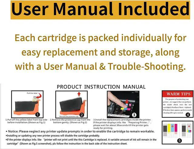 Alt view image 2 of 6 - Compatible Dell Series 21 Ink Cartridges Replacement for DELL V313 V313W V515W P513W P713W V715W Printer (4BK, 2Color)