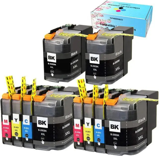 Main image of LC20E XXL Ink Cartridge Super High Yield LC20EBK LC20EM LC20EC LC20EY Replacement for Brother MFC-J985DW J5920DW J775DW J985DWXL Printer (4BK 2C 2M 2Y, 10 Pack)