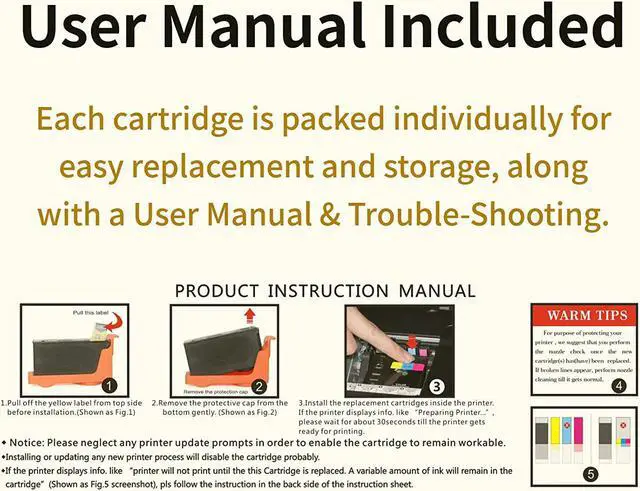 Alt view image 2 of 6 - Compatible Dell Series 31 32 33 34 Ink Cartridges Replacement for Dell V525w V725w Printer (2BK, 1C, 1M, 1Y)