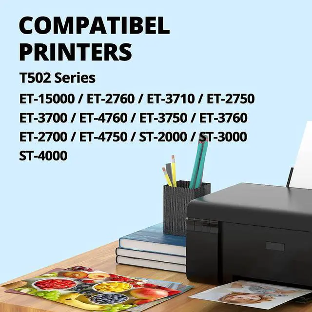 Alt view image 2 of 7 - FASTINK Compatible T502 502 Ink Bottle Refill Replacement for Ecotank ET-4760 ET-2760 ET-3760 ET-2750 ET-3750 ET-3710 ET-3700 ET-2700 ET-4750 ET-15000 Printer (Black,Cyan,Magenta,Yellow),5-Pack