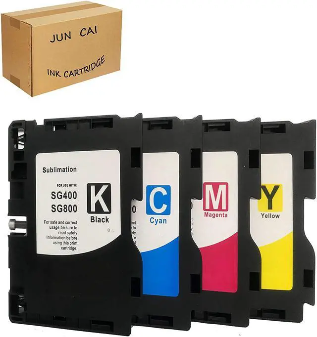 Main image of Sublimation Ink Cartridge Compatible with Sawgrass Virtuoso SG400 SG800 Printer SG 400 SG 800 Transfer DYE Sublimation Ink (1 Black,1 Cyan,1 Magenta,1 Yellow, 4 Pack)