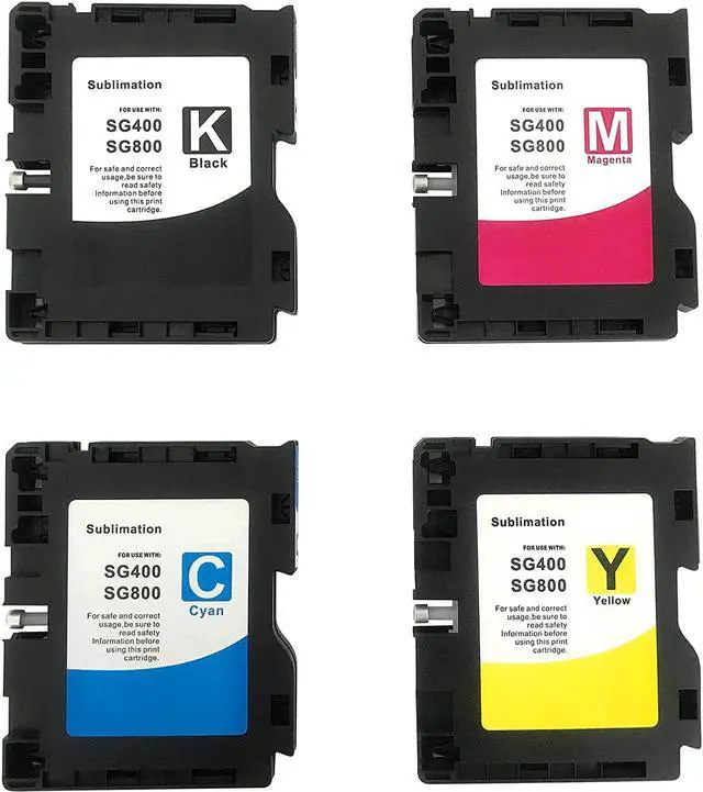 Alt view image 2 of 7 - Sublimation Ink Cartridge Compatible with Sawgrass Virtuoso SG400 SG800 Printer SG 400 SG 800 Transfer DYE Sublimation Ink (1 Black,1 Cyan,1 Magenta,1 Yellow, 4 Pack)