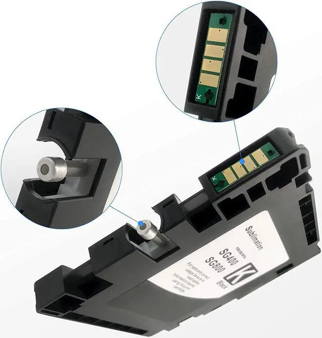 Alt view image 3 of 7 - Sublimation Ink Cartridge Compatible with Sawgrass Virtuoso SG400 SG800 Printer SG 400 SG 800 Transfer DYE Sublimation Ink (1 Black,1 Cyan,1 Magenta,1 Yellow, 4 Pack)