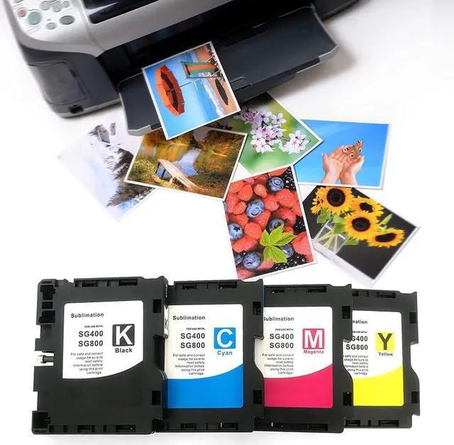 Alt view image 4 of 7 - Sublimation Ink Cartridge Compatible with Sawgrass Virtuoso SG400 SG800 Printer SG 400 SG 800 Transfer DYE Sublimation Ink (1 Black,1 Cyan,1 Magenta,1 Yellow, 4 Pack)