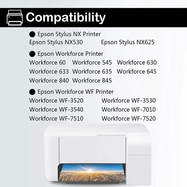 Alt view image 2 of 7 - Doswy 5 Packs T127 Remanufacture Ink Cartridge Replacement for Epson 127 T127 use for Workforce 545 845 645 WF-3540 WF-3520 WF-7010 WF-7510 WF-7520 NX530 NX625 (2 Black 1 Cyan 1 Magenta 1 Yellow)