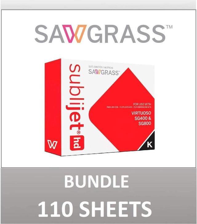 Main image of Sawgrass SUBLIJET HD Ink Cartridge - Black Color - for use SG400 and SG800 Printer - Bundle with 110 Sheets SUBLIMAX Sublimation Paper 8.5x11 SG400 & SG800 Ink