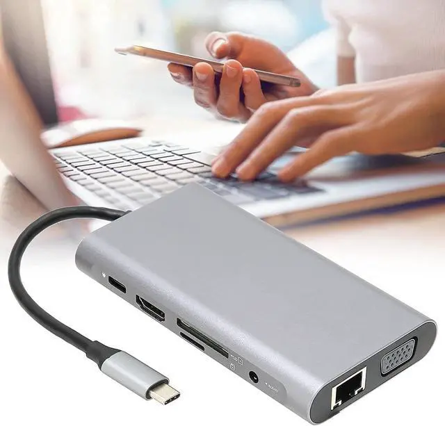 Alt view image 5 of 7 - USBC Hub Expansion Dock, Stable Performance Protable 10 In1 HighDefinition Docking Hub for Students for Transfer Data