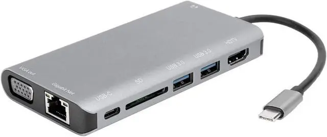 Main image of TypeC Docking Station Good Performance USB3.0 Hub Gray Small Size 8in1 Fine Workmanship for Notebook