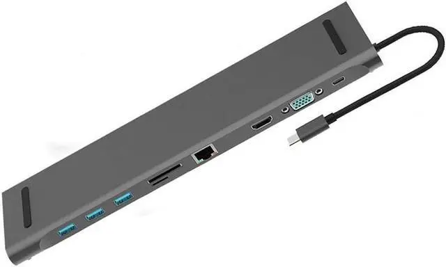 Main image of USB C 4K Docking Station Type C HDMI RJ45 Gigabit LAN PD 100W Power Supply Thunderbolt 10 in 1 HUB USB 3.0 Universal Laptop Docking Station for Windows