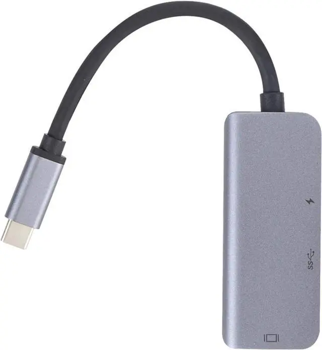 Alt view image 4 of 6 - CRFYJ Laptop Docking Station Power Adapter Aluminum Alloy USB 3.1 Type-C HUB 4K HDMI-Compatible 87W USB-C USB3.0 Adapter for Laptop PC