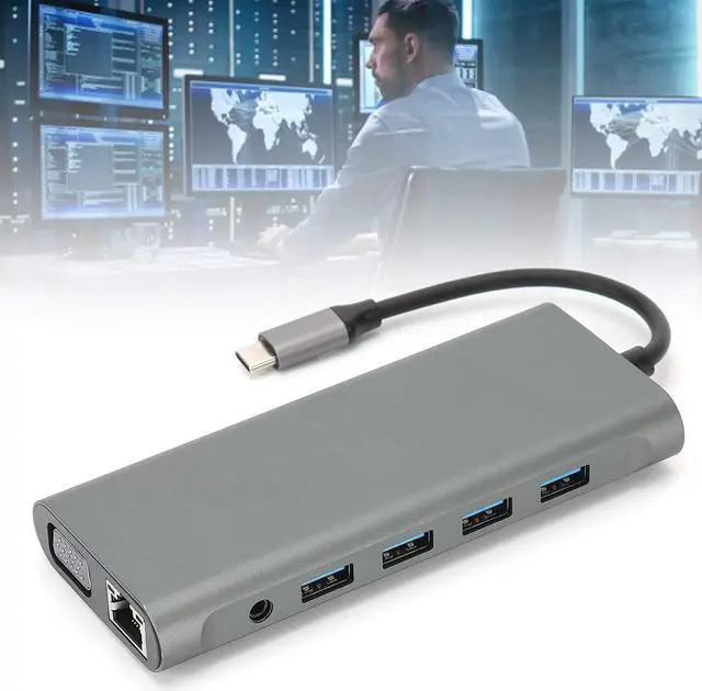 Alt view image 7 of 7 - 12In1 Docking Station, TypeC VGA RJ45 PD USB 3.0 2.0 Adapter, Multifunction TypeC Docking Station, Video Adapter, for Home Meeting