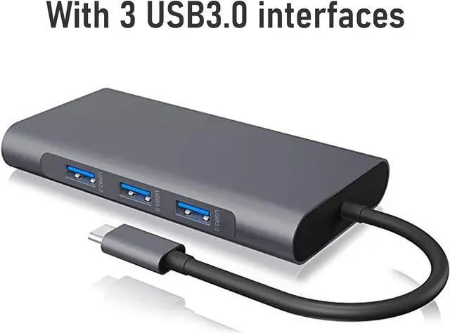 Alt view image 7 of 7 - Docking Station Hub for Laptop PC Phone, Type-C Hub Docking Station 10 in 1 Multifunction USB 3.0 Type-C to RJ45 HDMI-Compatible VGA PD USB TF Micro-SD