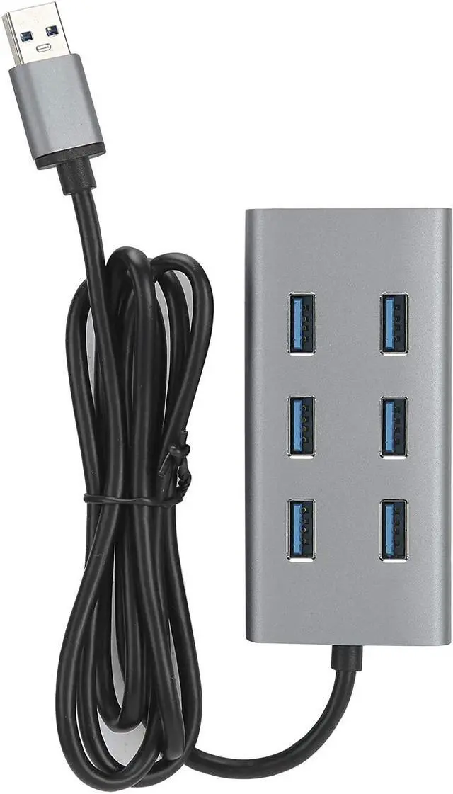 Main image of 7 Ports USB 3.0 Hub, Aluminium Alloy USB Docking Station Up to 5gbps USB 3.0 Hub with 7 USB 3.0, 1 Micro Power Supply Interface, for Laptops, Desktops, and Others